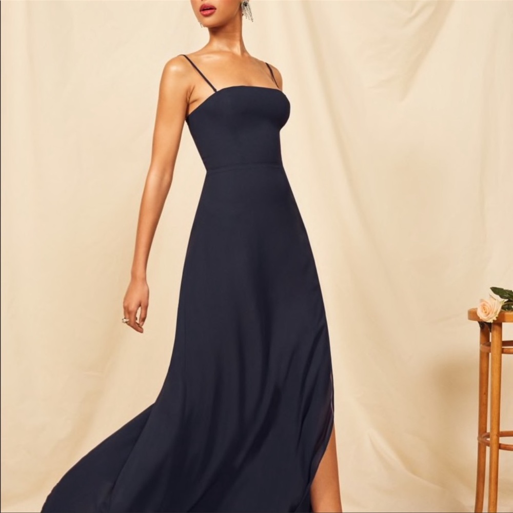 Reformation Ingrid Dress Navy Size 4 New